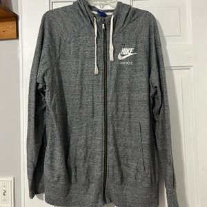 Nike zip up hoodie in grey, size 2X